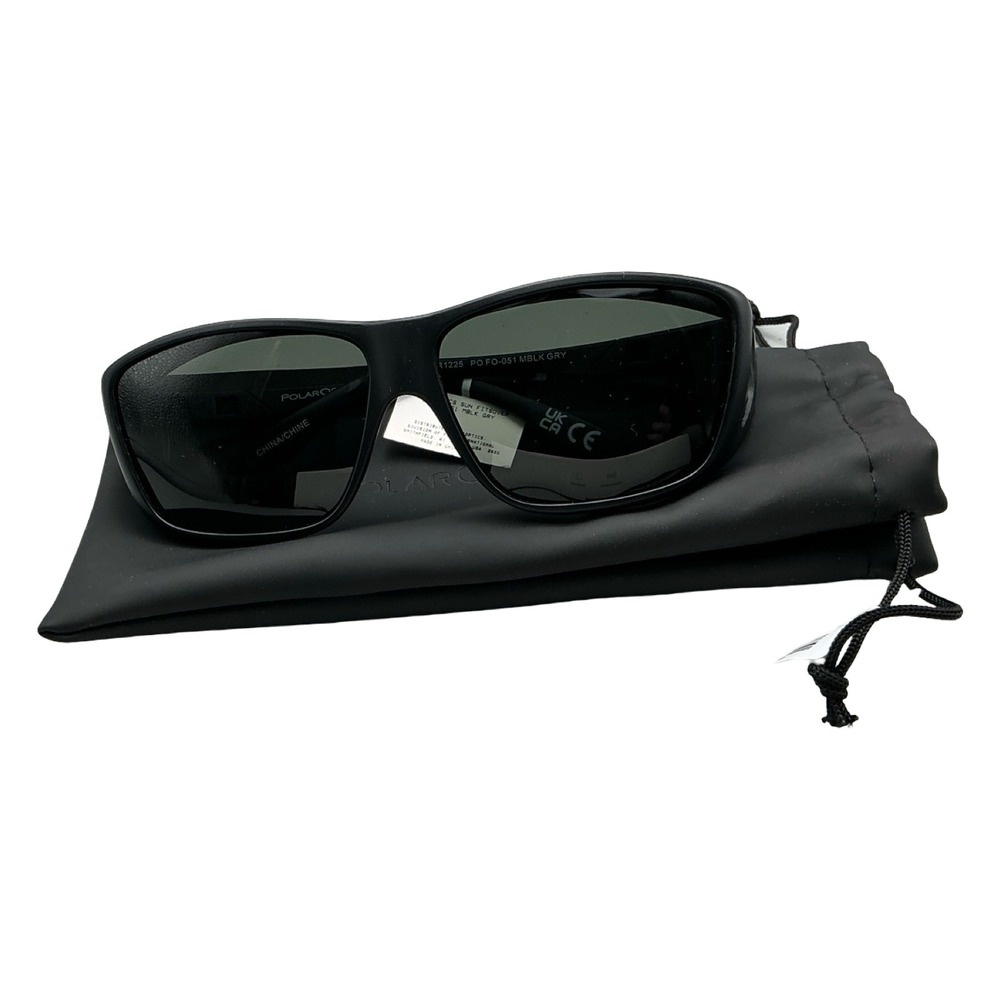 Polar Optics Sun Fitover Sunglasses Matte Black Gray PO FO-051 MBLK GRY